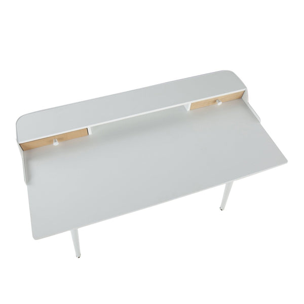 English Elm Desk with Powder-coated Steel Legs and Natural Wood Accents for Modern Home Office B202P471628
