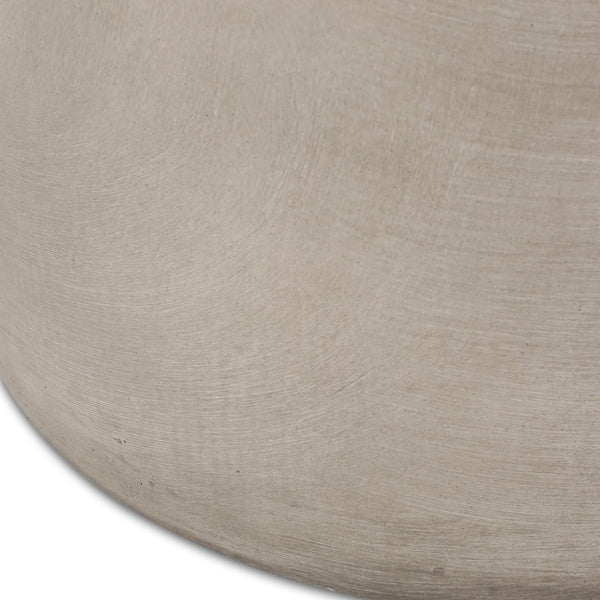 English Elm Outdoor Mgo Concrete Cylinder Side Table Lightweight Patio Accent in Gray N773P387262G