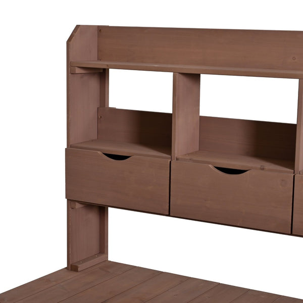 English Elm (with Hutch) Topamx Solid Fir Potting Bench Patio Workstation Spice Rack Drawer Brown N717P404331D
