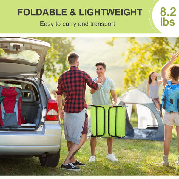 English Elm Outsunny Folding Chaise Lounge Chair - Adjustable Outdoor Recliner For Pool, Beach, Patio, Green W2225P217767-GIGA