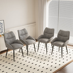 English Elm Luxury Velvet Dining Chair Set of Four with Cushioned Seats and Sturdy Metal Frame W1727S00011
