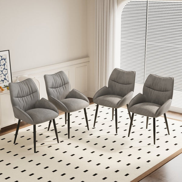 English Elm Luxury Velvet Dining Chair Set of Four with Cushioned Seats and Sturdy Metal Frame W1727S00011