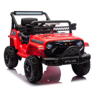 English Elm 12v Kids Electric Ride on Truck with Parental Remote Four Wheel Suspension and Led Lights Red W1578P187461
