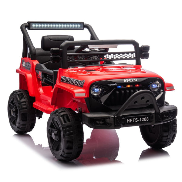 English Elm 12v Kids Electric Ride on Truck with Parental Remote Four Wheel Suspension and Led Lights Red W1578P187461