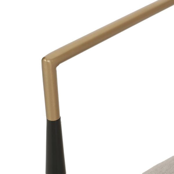 English Elm Metal Boucle Settee Loveseat with Sculptural Toothpick Legs for Modern Living Spaces Beige,Black+Gold N771P247148A