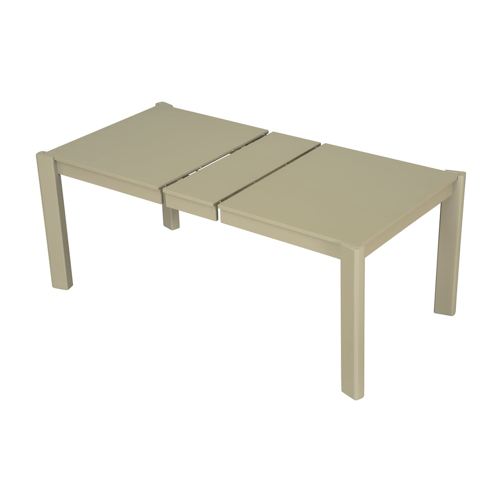 English Elm Modern Farmhouse Extendable Dining Table Set with Handwoven Rattan Chairs, Child‑Safe Rounded Edges, Expandable for 4‑8 Guests Gold TWSET2025-1E