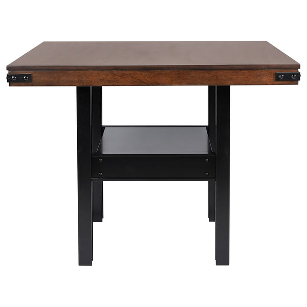 English Elm Walden Counter Height Dining Table Mango Oak Veneer Top with Industrial Matte Base B062P448006