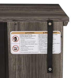 English Elm 58" Modern TV Stand with 18" Electric Fireplace, Faux Stone Mantel, Ample Storage & Cable Management for Living Room Comfort and Style Grey W2275S00027