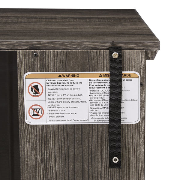 English Elm 58" Modern TV Stand with 18" Electric Fireplace, Faux Stone Mantel, Ample Storage & Cable Management for Living Room Comfort and Style Grey W2275S00027