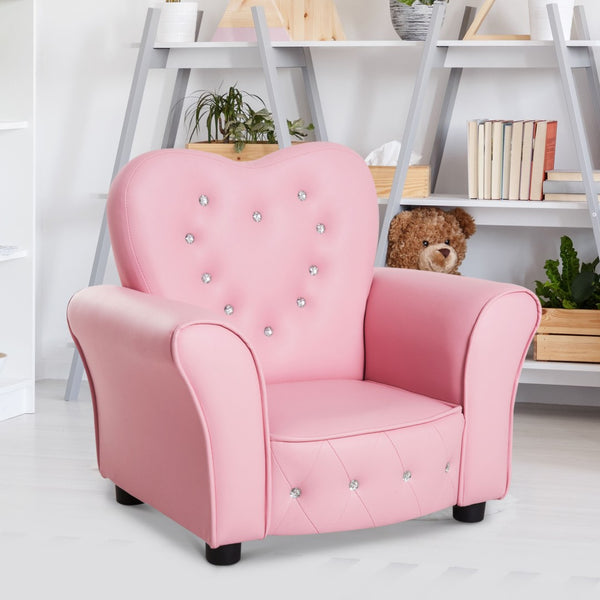 English Elm Qaba Kids Sofa - Stylish Pink Upholstered Toddler Couch With Diamond Tufting, Perfect For Playrooms! W2225P217362-GIGA