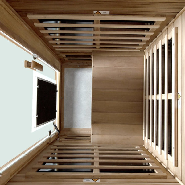 English Elm One Person Far Infrared Cedar Indoor Sauna with Glass Door and Bluetooth Audio W632S00015