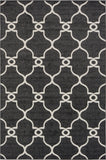 Unique Loom Outdoor Trellis Columbus Machine Made Geometric Rug Black, Ivory 6' 1" x 9' 0"