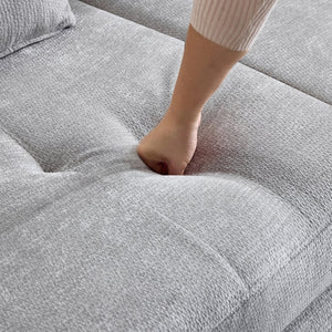 English Elm Modular Cloud Sectional Sofa Bed with Flannelette Upholstery for Flexible Living Grey W1829S00076