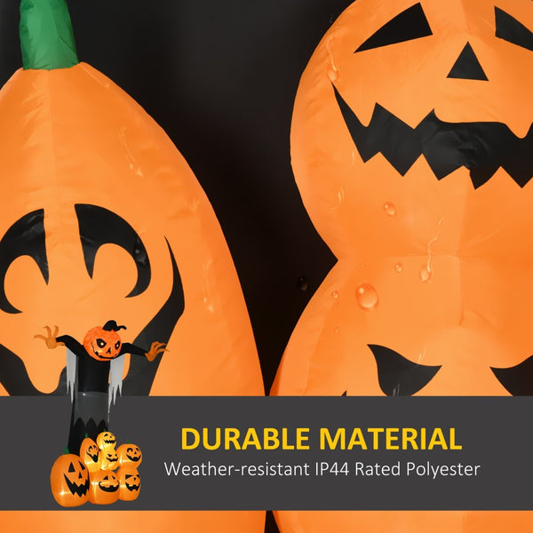 English Elm Halloween Giant Pumpkin Ghost Inflatable Yard Decor with Led Flame Glow Eight Feet Tall T3971P382648