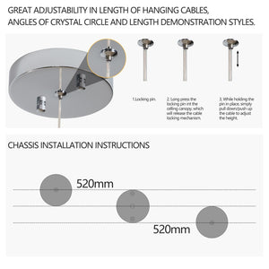 English Elm 36-inch K9 Crystal Wave Chandelier Chrome Led Fixture for Dining Room or Entryway W2312P415979