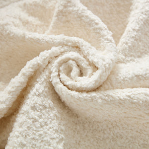 English Elm Classic Curved Tight Back Sofa Bouclé Beige Modular Sectional Couch with 4 Plush Foam Pillows, 95" W3208S00009