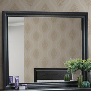 English Elm Madrid Contemporary Decorative Wall Mirror with Unique Shaped Frame, Laminate Wood Grain Finish, 37x46 inchesMadrid Contemporary Decorative Wall Mirror with Unique Shaped Frame, Laminate Wood Grain Finish, 37x46 inches Black 3 L x 49 W x 39 H B078P286061