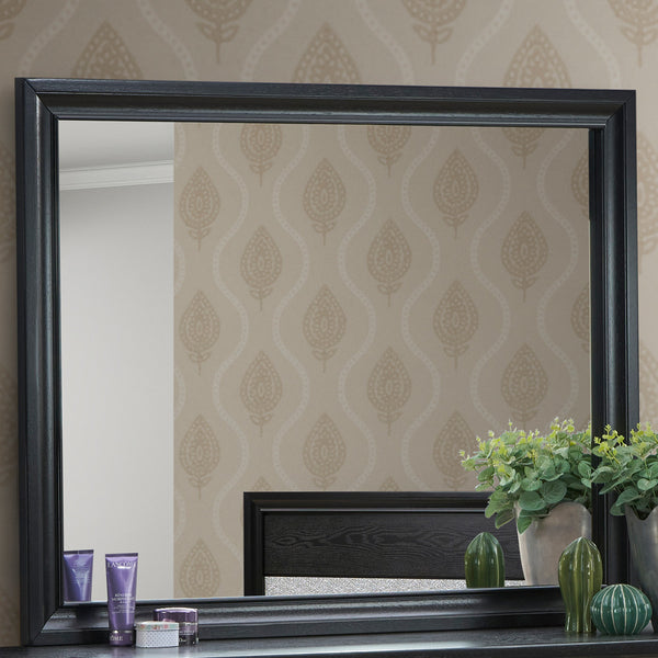 English Elm Madrid Contemporary Decorative Wall Mirror with Unique Shaped Frame, Laminate Wood Grain Finish, 37x46 inchesMadrid Contemporary Decorative Wall Mirror with Unique Shaped Frame, Laminate Wood Grain Finish, 37x46 inches Black 3 L x 49 W x 39 H B078P286061