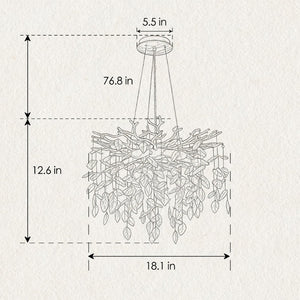 English Elm 6-light Rectangular Chandelier Seeded Glass Gold Farmhouse Fixture for Dining Rooms W5008P466531