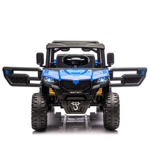English Elm 24v 400w Six Wheel Kids Electric Dump Truck 4wd Remote Control Ride on Toy Blue W1578P353179