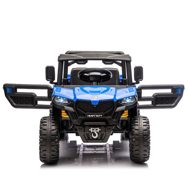 English Elm 24v 400w Six Wheel Kids Electric Dump Truck 4wd Remote Control Ride on Toy Blue W1578P353179