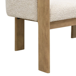 English Elm 48.5" Compact Track Arm Loveseat Rubberwood Frame Polyester Upholstery Studio Sofa Almond,Natural Ash N771P384798V