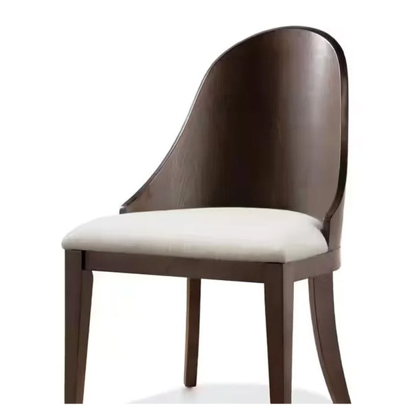 English Elm Mordy Upholstered Dining Chair Set Curved Panel Back Walnut Wood Frame Transitional B056P416969