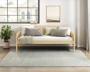 English Elm Daybed Solid Pine Wood Frame Transitional Sofa Sleeper for Studios and Guest Rooms B011S02445