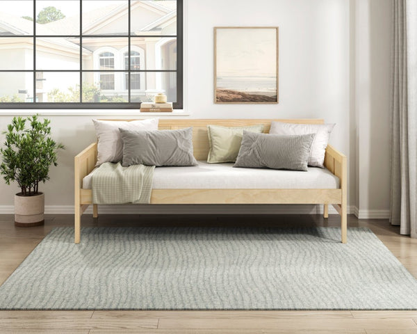 English Elm Daybed Solid Pine Wood Frame Transitional Sofa Sleeper for Studios and Guest Rooms B011S02445