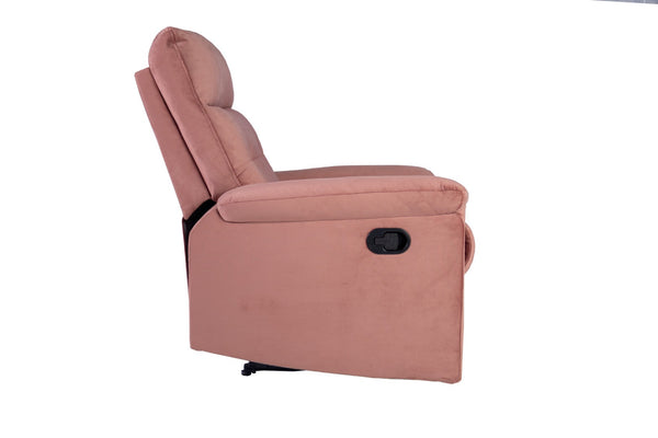English Elm Single Tufted Velvet Manual Recliner with Plush Headrest for Living Room Comfort B089P240498