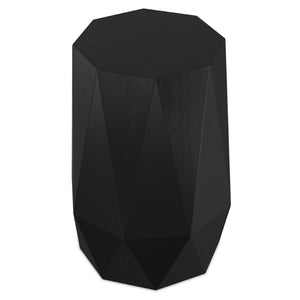 English Elm Kurt Solid Acacia Wood Geometric Side Table Sculptural Octagonal Design for Modern Interiors Black B136P419853
