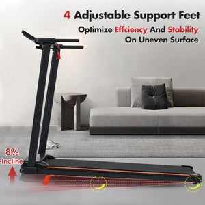 English Elm Treadmill Foldable 3hp Motor with Incline Adjustable Feet and Anti-slip Running Belt N728P191958B
