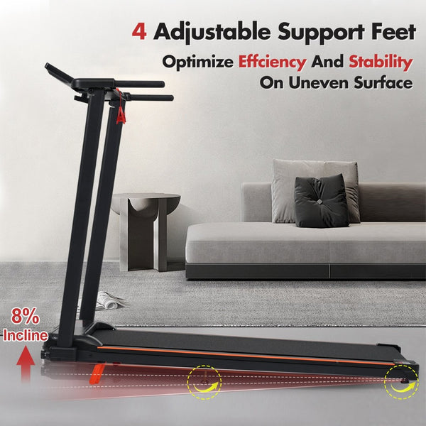 English Elm Treadmill Foldable 3hp Motor with Incline Adjustable Feet and Anti-slip Running Belt N728P191958B