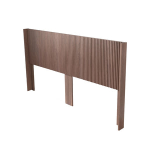 English Elm Modern Fluted Wood Panel King Headboard Wall Mounted Wingback Walnut Bedroom Accent W3520P383461