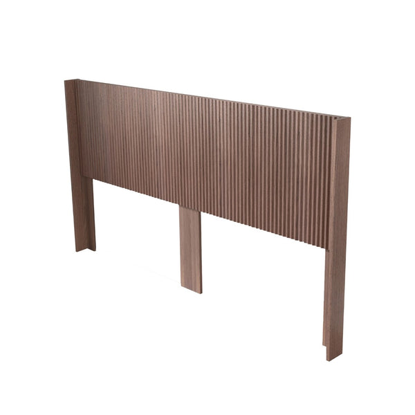 English Elm Modern Fluted Wood Panel King Headboard Wall Mounted Wingback Walnut Bedroom Accent W3520P383461