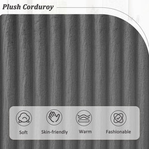 English Elm 129" Oversized Sectional Sofa U-Shaped Corduroy Chaise Lounge with Curved Armrests Plush Foam Comfort Dark Gray N719S001690R