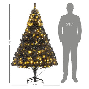 English Elm Homcom 6' Tall Prelit Douglas Fir Artificial Christmas Tree With 250 Led Lights & Realistic Branches W2225P249687