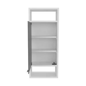 English Elm Medicine Compact Wall-Mounted Cabinet with Mirrored Door and 5 Shelves, Engineered Wood Durable Storage White 33.46 L x 16.93 W x 4.33 H B097P350306
