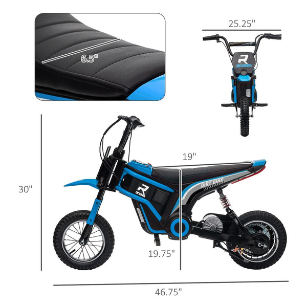 English Elm Aosom 12v Electric Kids Ride on Utv with Remote Control Suspension and Music System Blue W2225P229309