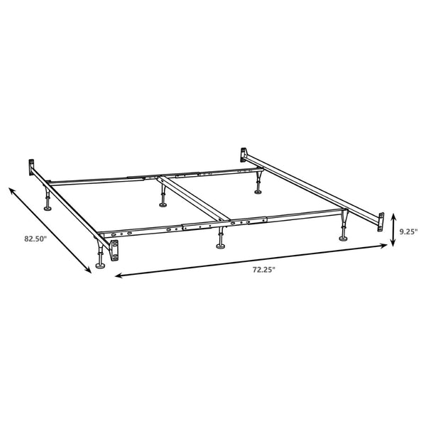 English Elm Renee Powder-coated Steel California King Bed Frame with Low-profile Matte Black Design B062P472427