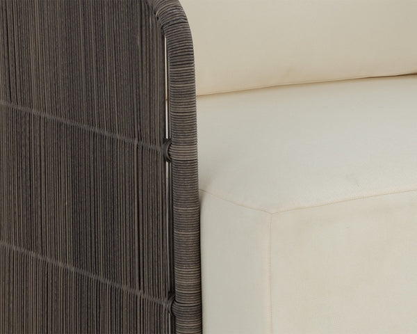 Sunpan Ravenna Swivel Armchair - Durable Outdoor Comfort with Teak Wood Base & UV-Resistant Cushions