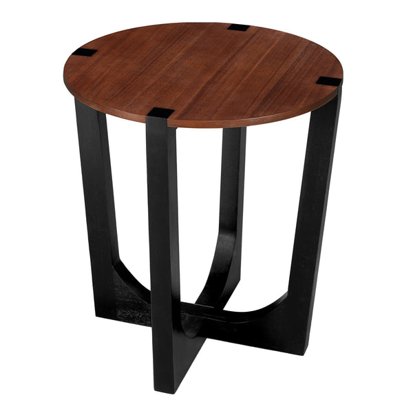 English Elm Christopher Knight Home® - ACACIA Solid Wood Side Table — 17.5" Round Top, Handcrafted Grain, Durable Modern Accent Table Brown+Black N770P269891B
