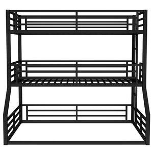 English Elm Twin Metal Triple Bunk Bed - Stylish Space-Saving Design With Safety Guardrails & Noise Reduction Features W1580S00169-GIGA