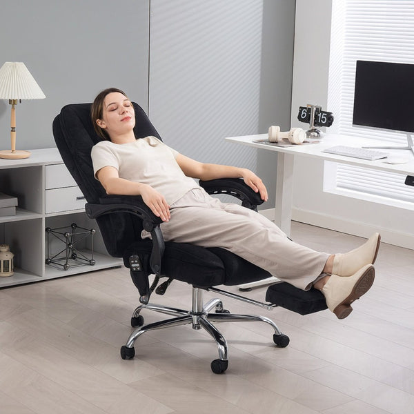 English Elm Vinsetto Massage Executive Office Chair Heated Reclining Seat with Footrest Support W2225P485642