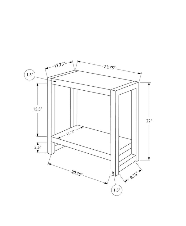 English Elm Accent Table Two Tier Narrow Black Laminate Metal Legs Modern Living Room Bedside B2710P218938