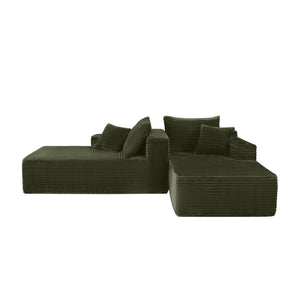 English Elm 75"cloud Plush Sectional with Double Chaise Deep Seat for Modern Living Rooms W3975S00062