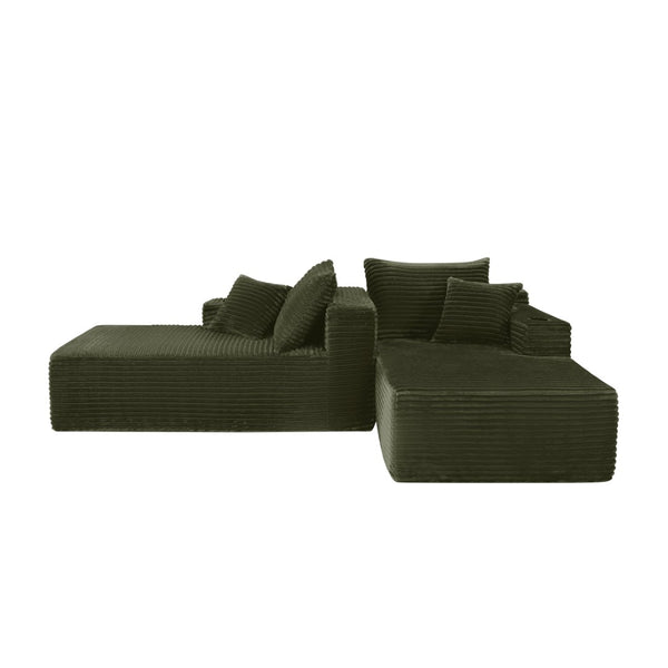 English Elm 75"cloud Plush Sectional with Double Chaise Deep Seat for Modern Living Rooms W3975S00062