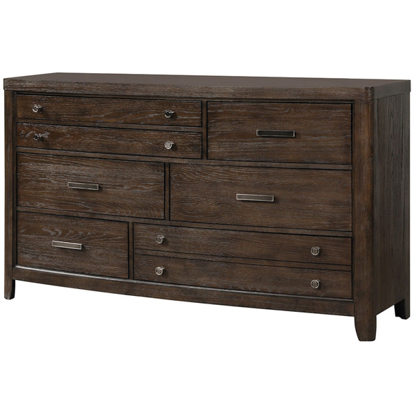 English Elm Antique Solid Wood Seven-Drawer Dresser with Cedar-Lined Bottom Drawers and Side-Mount Guides Antique brown 68.75 L x 21.75 W x 41.5 H B2699P208264