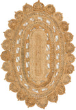 Unique Loom Braided Jute Punita Hand Braided Novelty Rug Natural,  4' 1" x 6' 1"