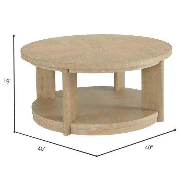 English Elm Wallace & Bay - Tan Coffee Table - Solid Wood Sand Dune Finish, Contemporary 40" Square Design, Low-Maintenance Elegance B2709P212394